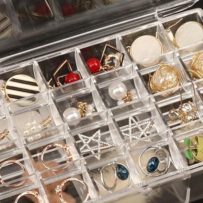 Jewellery Box Organiser Storage 2 Layer Multi Color (Pack of 2)